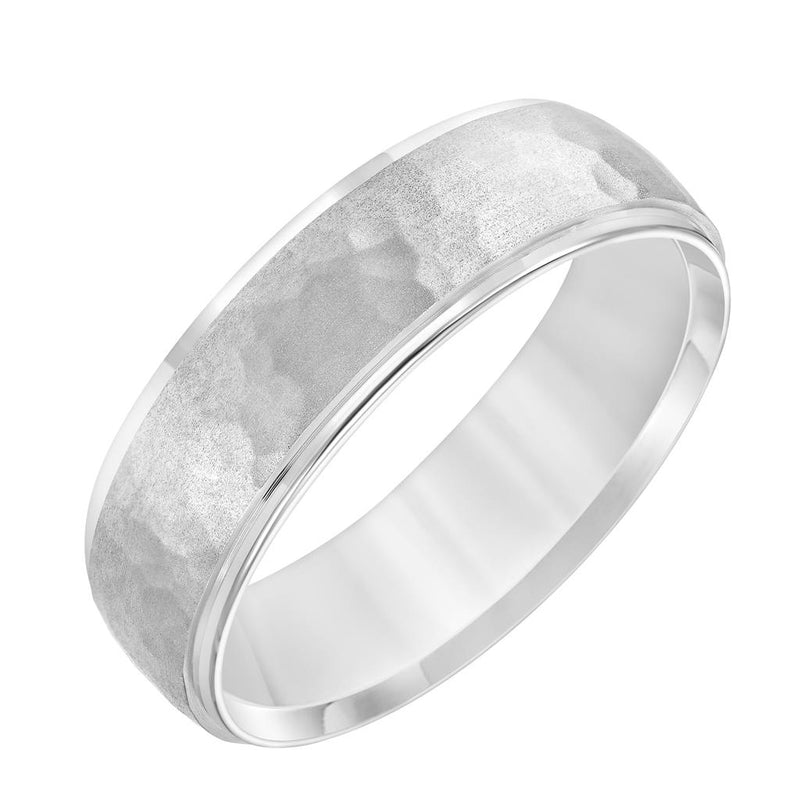 Carved Hammered 6MM Wedding Band