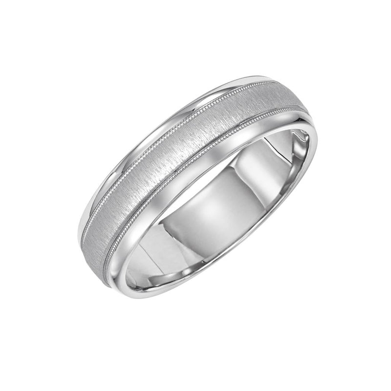 Angle Dome Roll Edge Carved 6MM Wedding Band 11-N7001P