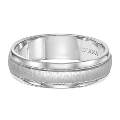 Dome Roll Edge Carved 6MM Wedding Band 11-N7001P