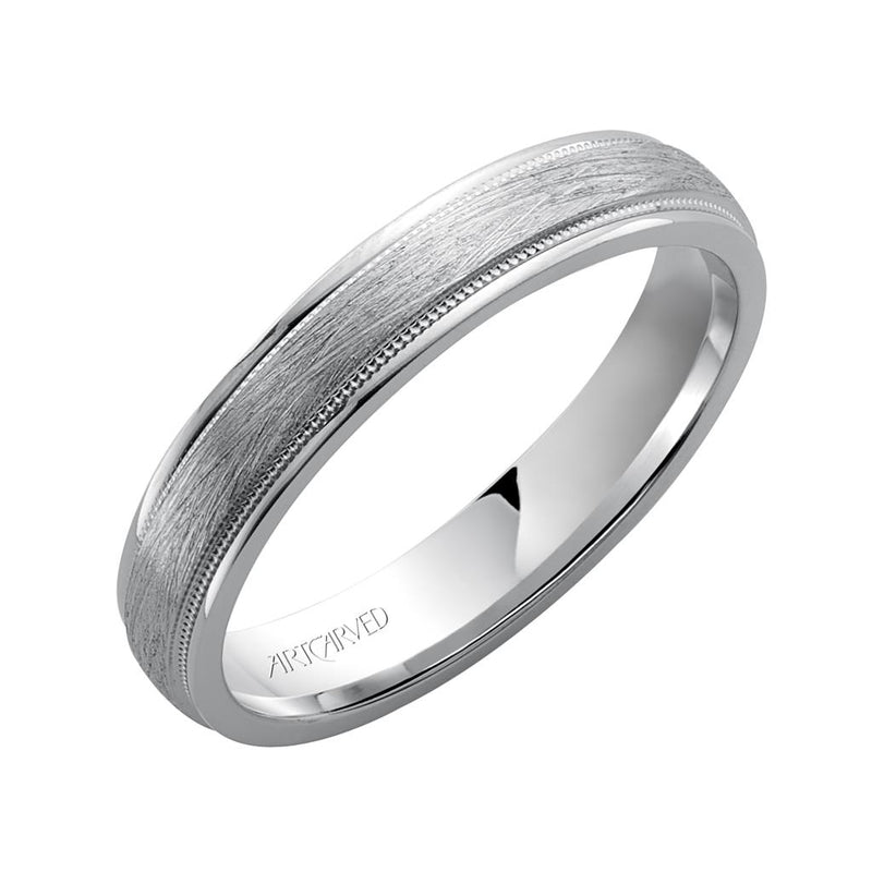 Angle Low Dome Round Edge Carved Wedding Band 11-WV7382P4