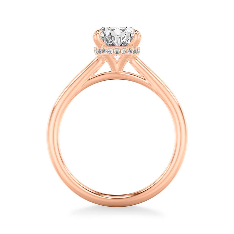 Classic Solitaire Engagement Ring with Floating Hidden Halo
