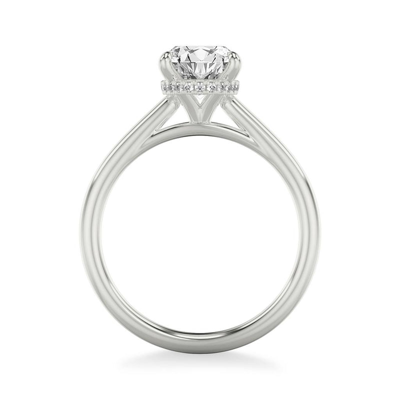 Classic Solitaire Engagement Ring with Floating Hidden Halo