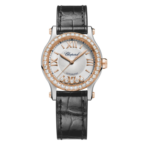 Happy Sport Rose Gold and Steel 30mm Automatic watch