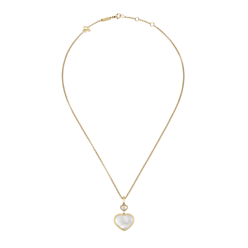 Happy Hearts Yellow Gold Mother of Pearl Pendant