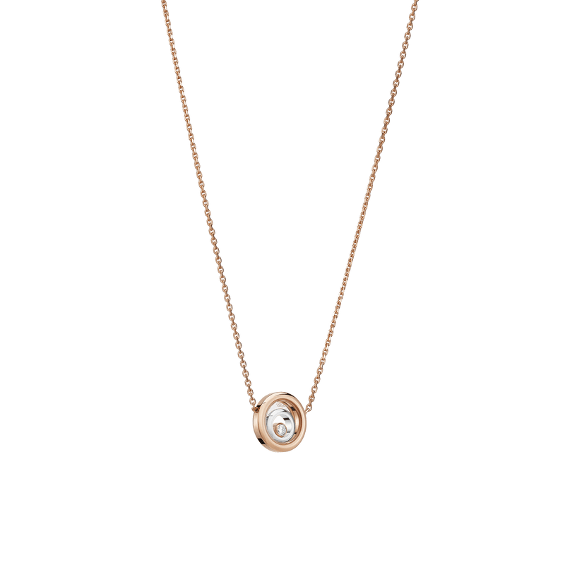 Happy Spirit Rose and White Gold Necklace