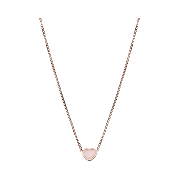 Happy Hearts Rose Gold Pink Opal Necklace