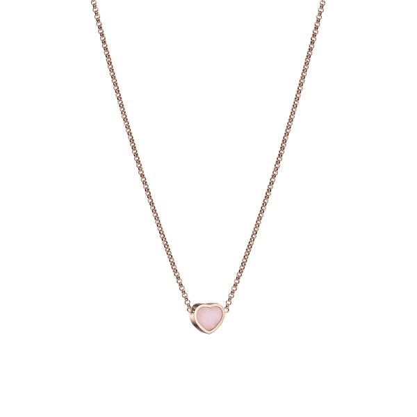 Happy Hearts Rose Gold Pink Opal Necklace