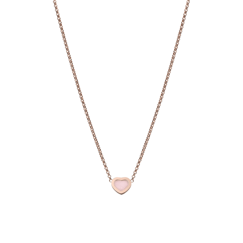 Happy Hearts Rose Gold Pink Opal Necklace