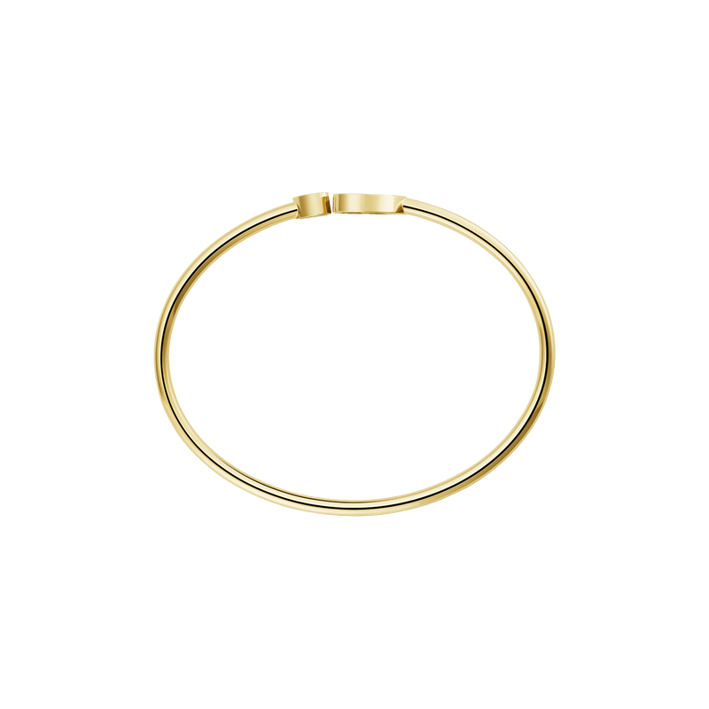 Happy Hearts Yellow Gold Mother of Pearl Bangle