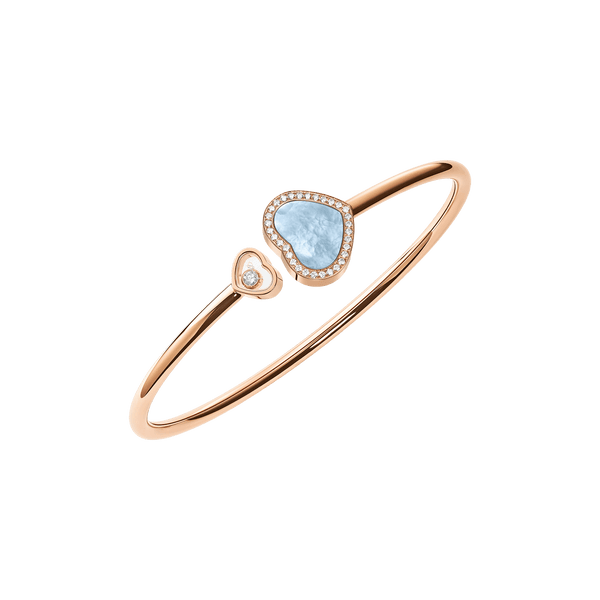 Happy Hearts Rose Gold Turquoise Mother of Pearl Bangle