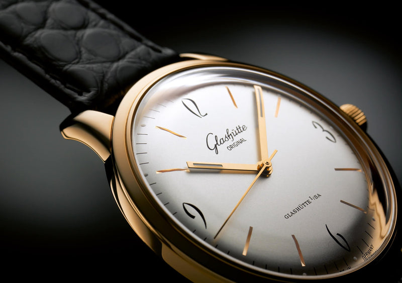 Glashütte Original Sixties Time Only Rose Gold Watch dial