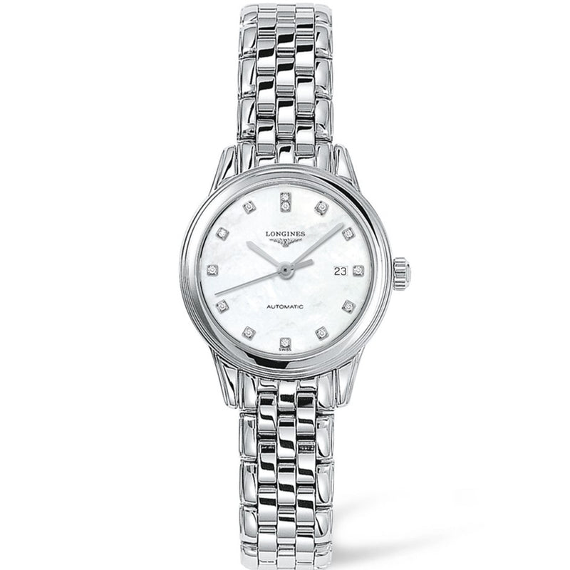 Longines L43744876 Flagship Automatic Stainless Steel with Diamonds Watch 30mm