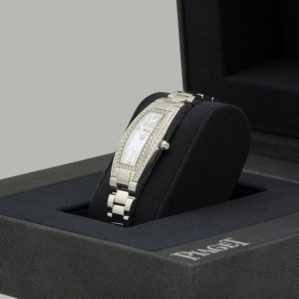 Piaget Limelight Tonneau Shape Bracelet Watch G0A29129b crown