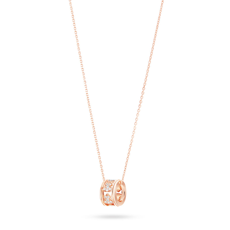 Small Wulu necklace in 18K rose gold with diamonds 1