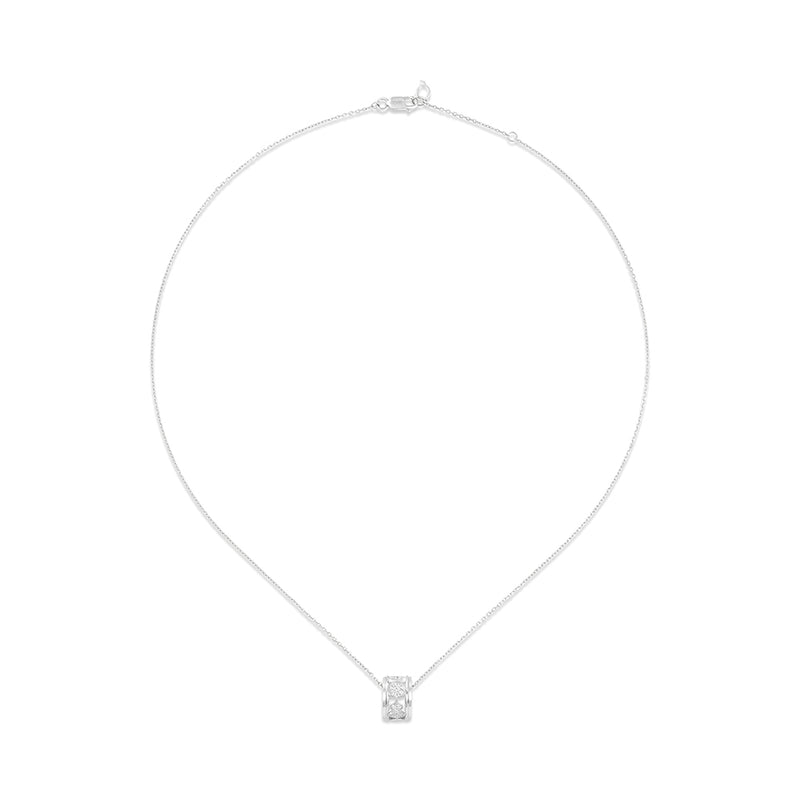 Small Wulu necklace in 18K white gold with diamonds