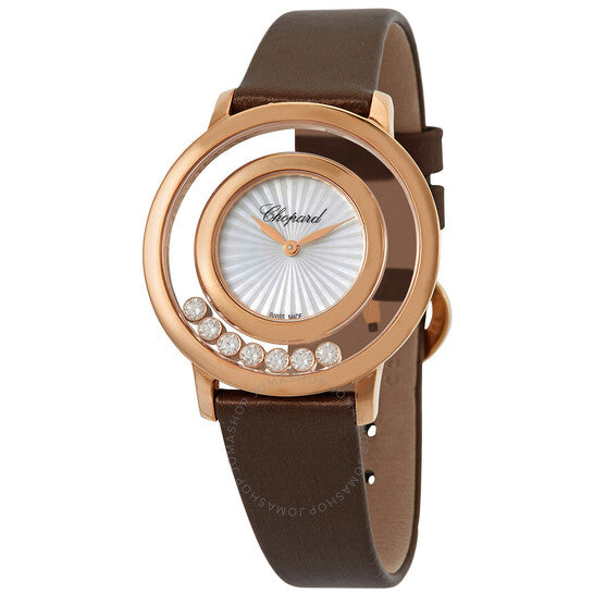 Happy Diamonds Icons 18K Rose Gold Quartz Watch with 7 Moving Diamonds