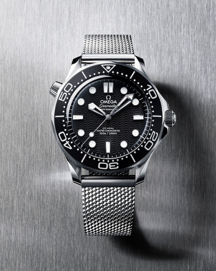 Campaign Poster Omega Diver 300M Co-Axial Master Chronometer Black Dial on Steel Bracelet 42mm Watch