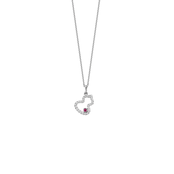 TIFFANY & Co. Platinum Diamond Pink Sapphire Heart Pendant 